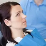 anxious woman in dental chair